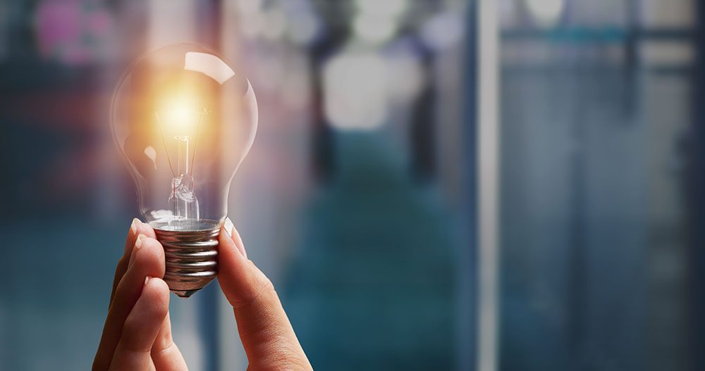 Lightbulb representing ideas, solutions