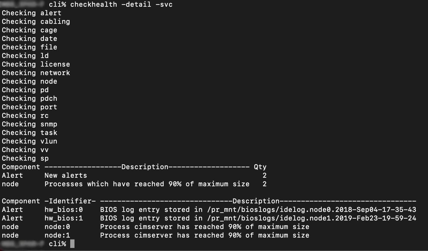 3PAR Checkhealth command