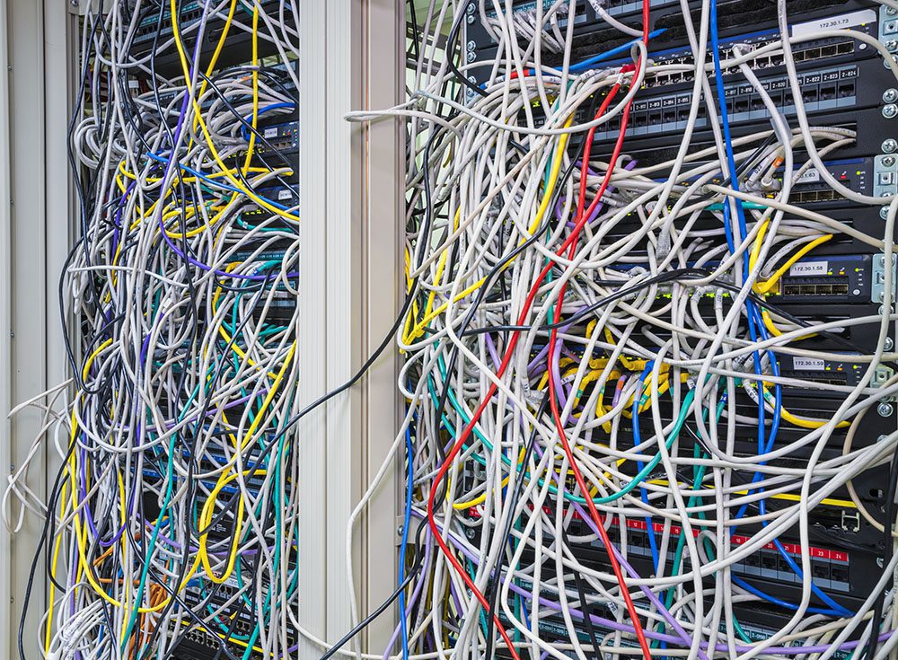 Extremely tangled server cables
