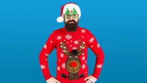 Man in Christmas sweater