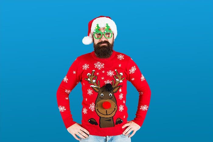 Man in Christmas sweater