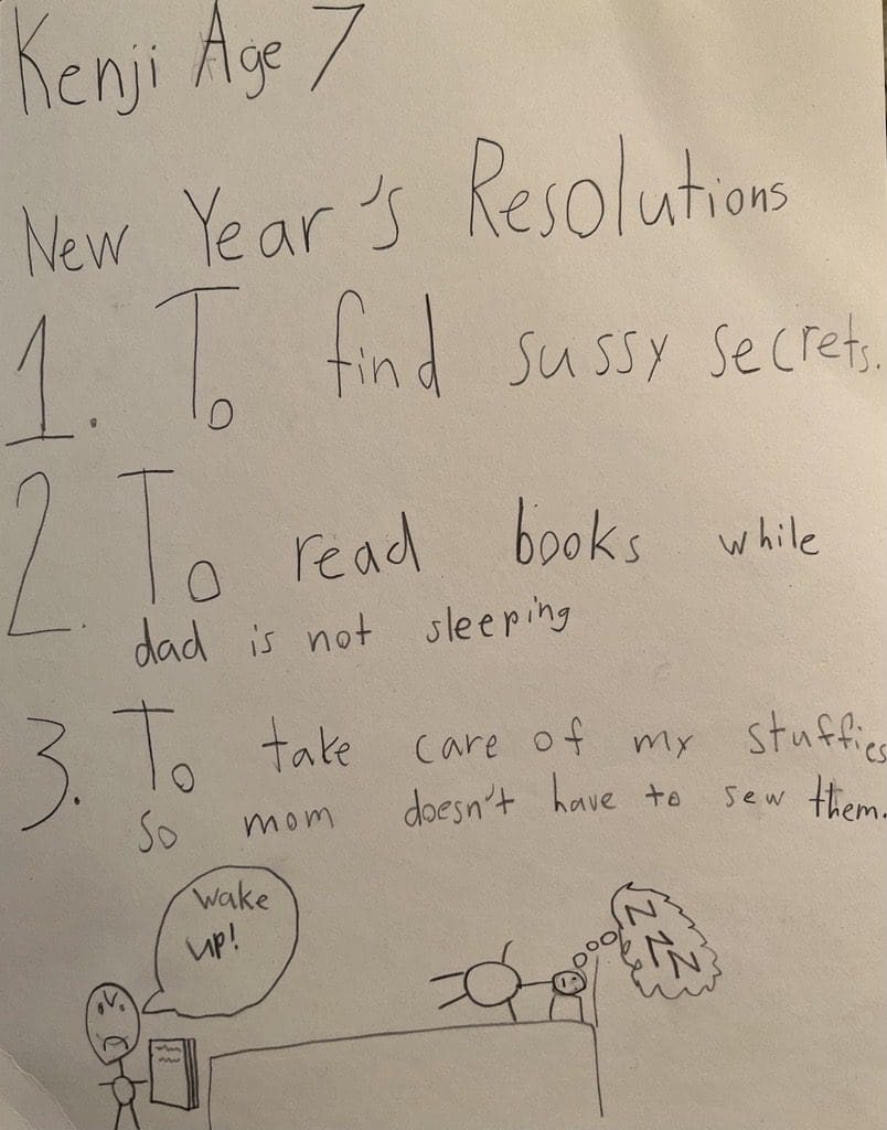 New Year's Resolutions by a 7-year-old