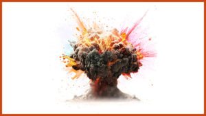 Representation of an explosion on a white background