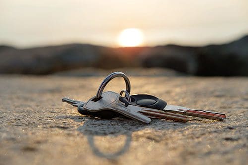 Lost keys on a rock