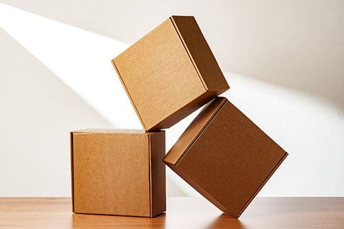 Three shipping boxes